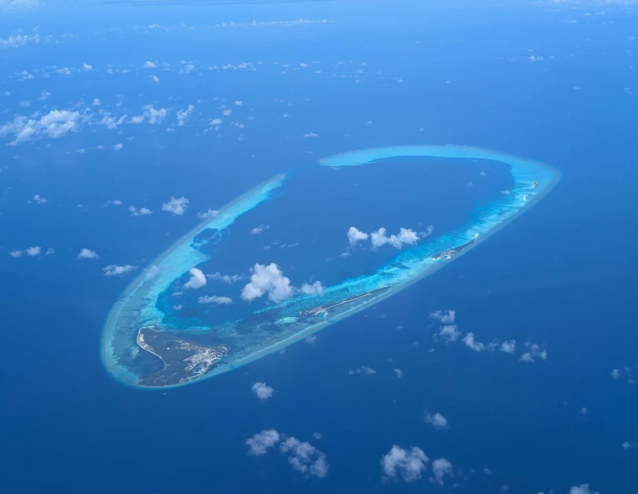 Aerial view of Goidhoo area in Horsburgh Atoll