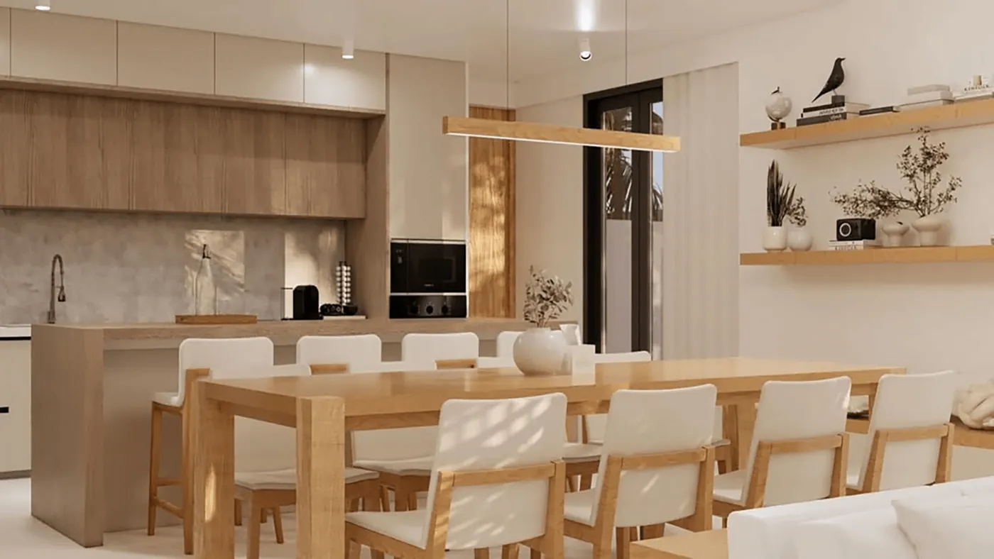 Master suite with panoramic views at Kinbi Villa