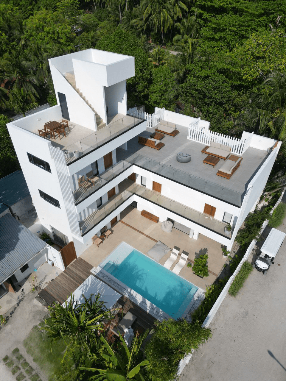 Luxurious villa entrance